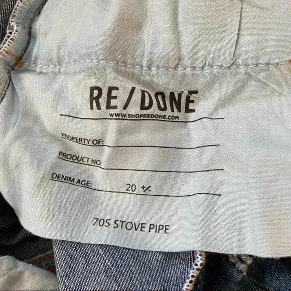 RE/DONE Women's 70s High Rise Stove Pipe Jeans 26 - Picture 5 of 10